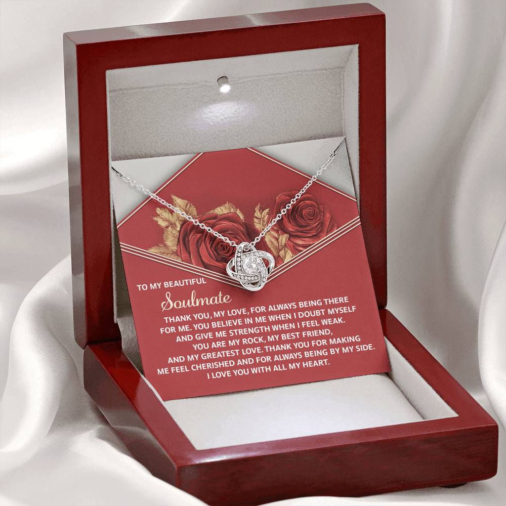 To My Soulmate Jewelry Gift - Love Knot Forever Necklace - All My Heart