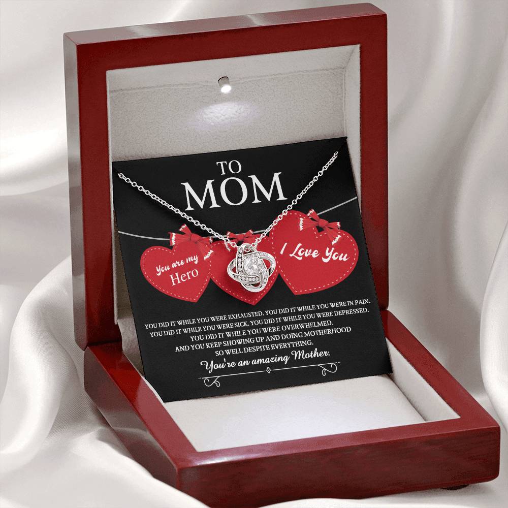 Mom Jewelry Gift - Love Knot Necklace - You Did It