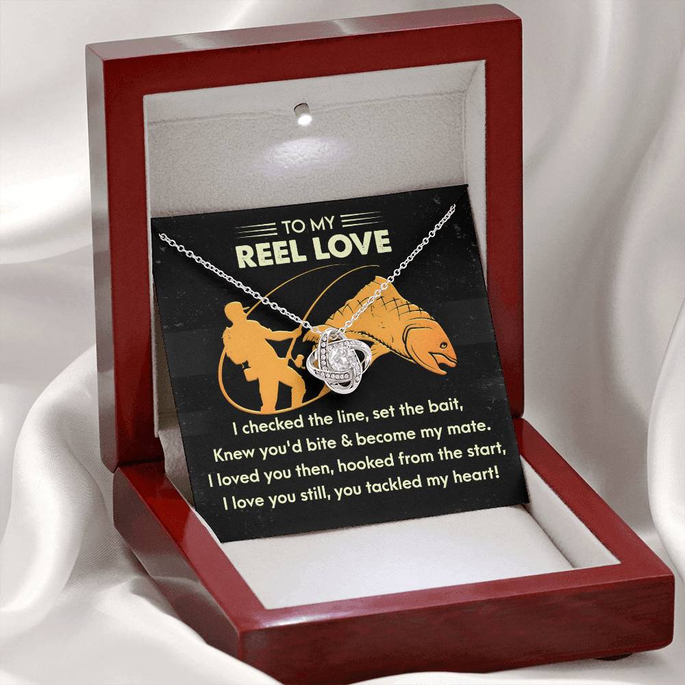 To My Soulmate Jewelry Gift - You Tackled My Heart - Love Knot Necklace
