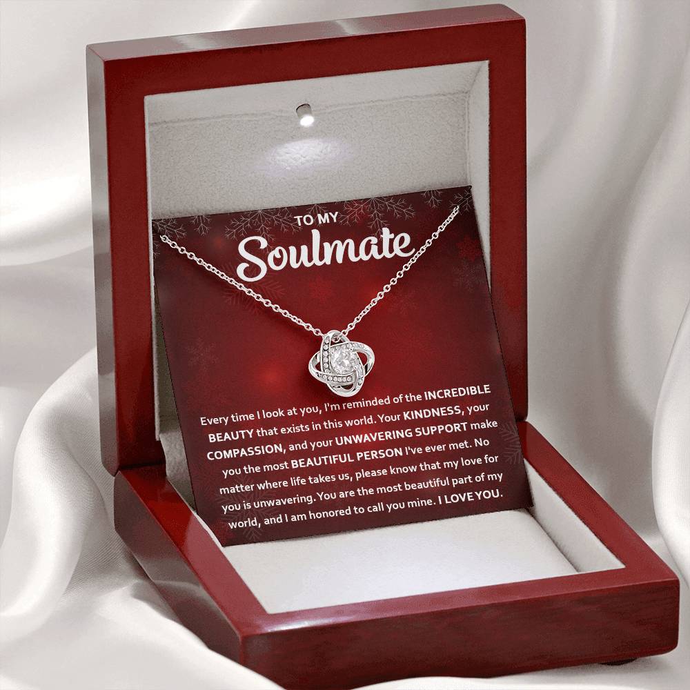 To My Soulmate For Christmas - You Are The Most Beautiful Part Of My Life - Love Knot Necklace