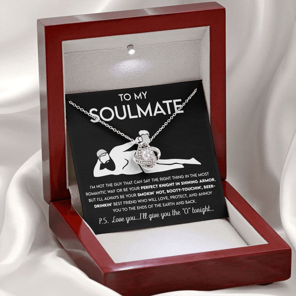 To My Soulmate - Not Perfect Knight - Love Knot Necklace