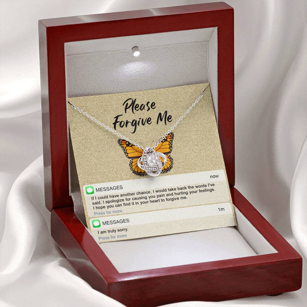 I'm Sorry Gift For Her - Love Knot Necklace - In Your Heart