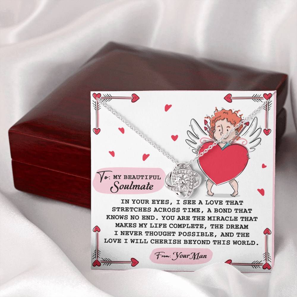 To My Soulmate Jewelry Gift - Love Knot Forever Necklace - No End