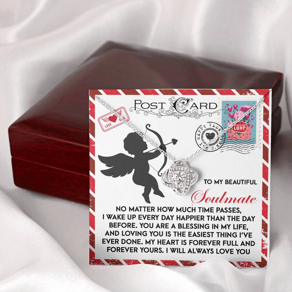 To My Soulmate Jewelry Gift - Love Knot Forever Necklace - Forever Yours