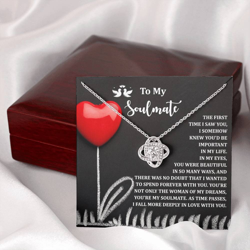 To My Soulmate Jewelry Gift - Love Knot Forever Necklace - Forever With You