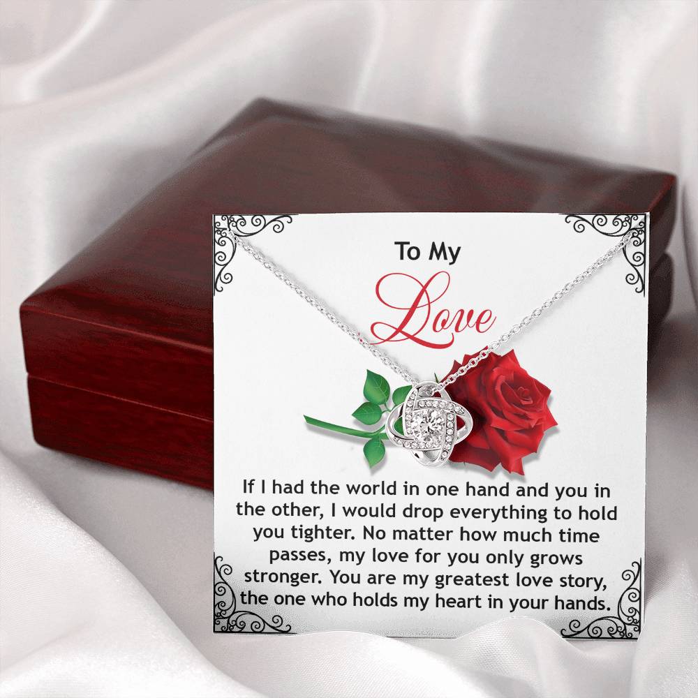 To My Soulmate My Love Jewelry Gift - Love Knot Forever Necklace - In Your Hands