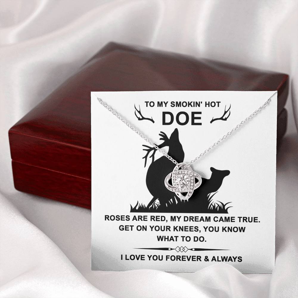 To My Smokin' Hot Soulmate Jewelry Gift - Love Knot Forever Necklace with Heartfelt Message Card From You - Dream Came True