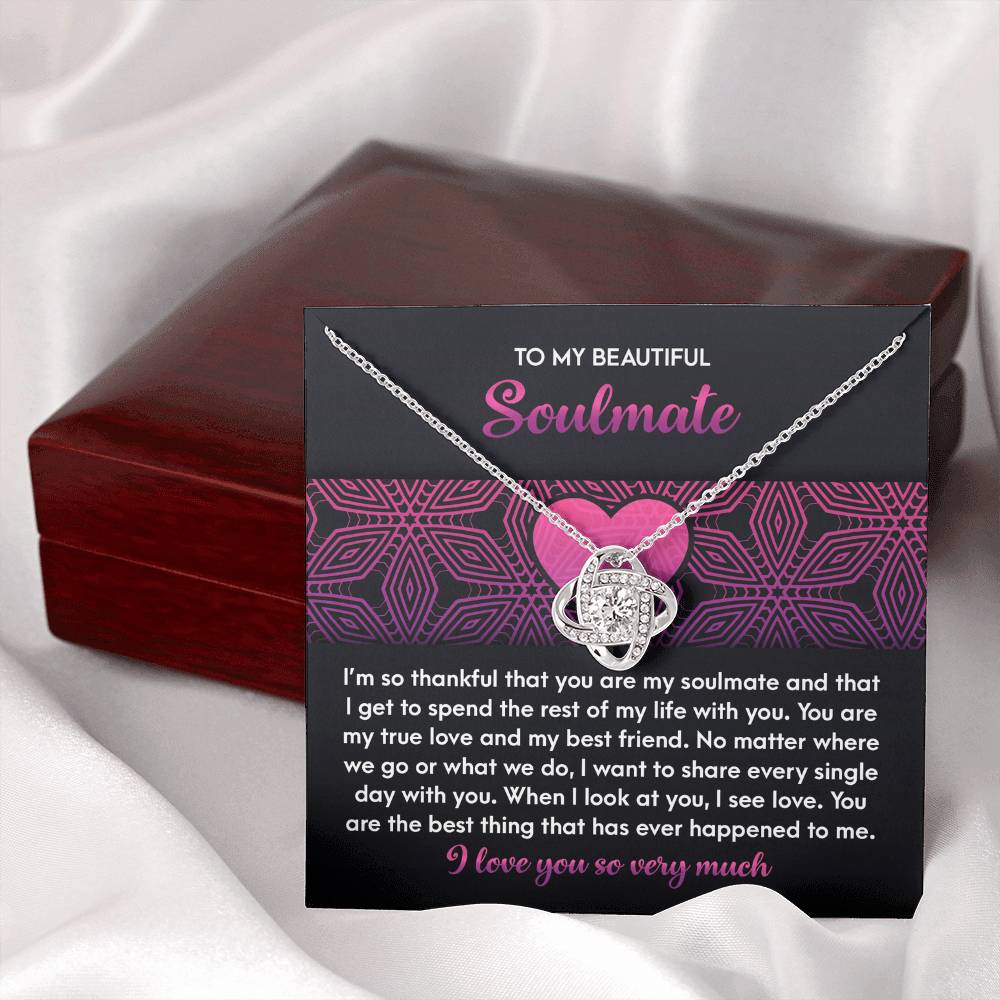 To My Soulmate Jewelry Gift - Love Knot Forever Necklace - I See Love
