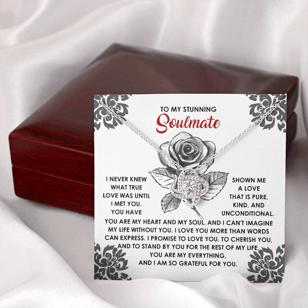 To My Soulmate Jewelry Gift - Love Knot Forever Necklace - Cherish You