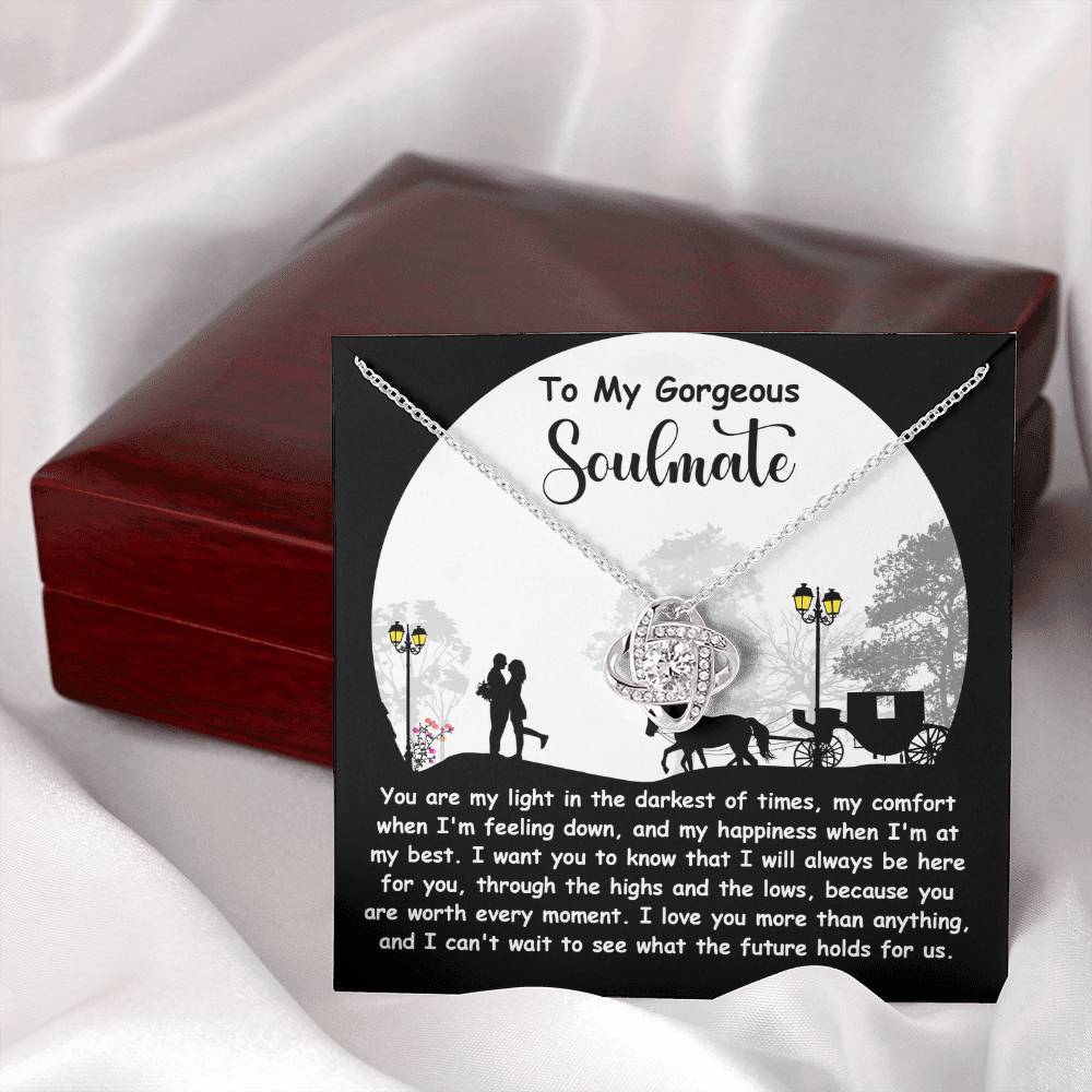 To My Soulmate Jewelry Gift - Love Knot Forever Necklace - Holds For Us