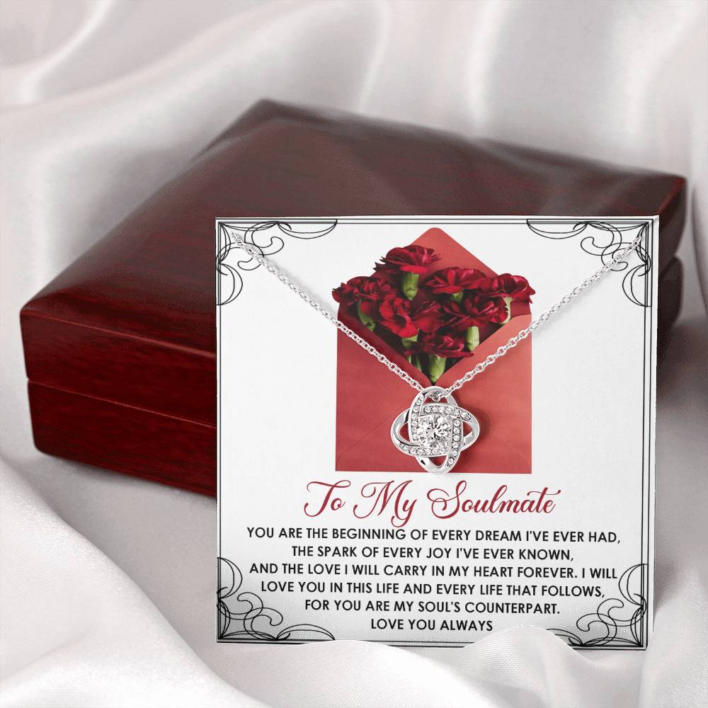 To My Soulmate Jewelry Gift - Love Knot Forever Necklace - My Heart Forever