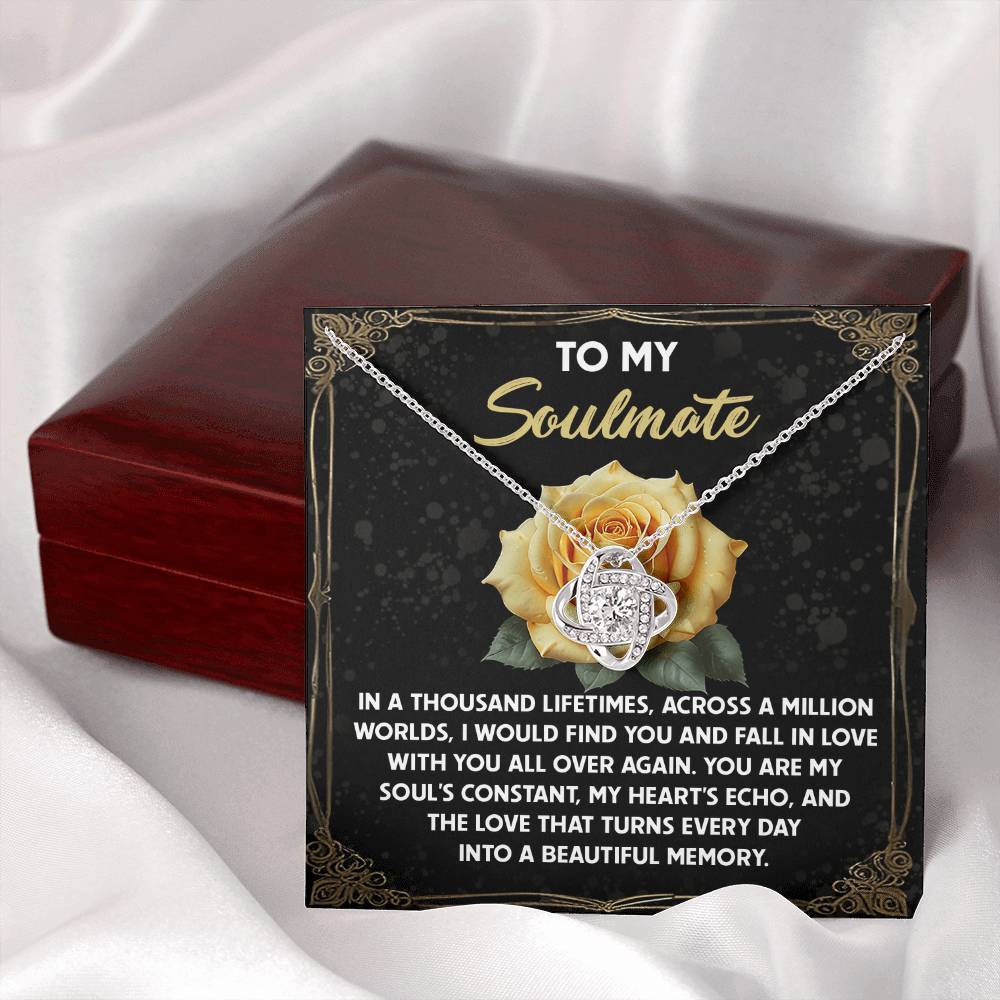 To My Soulmate Jewelry Gift - Love Knot Forever Necklace - Beautiful Memory