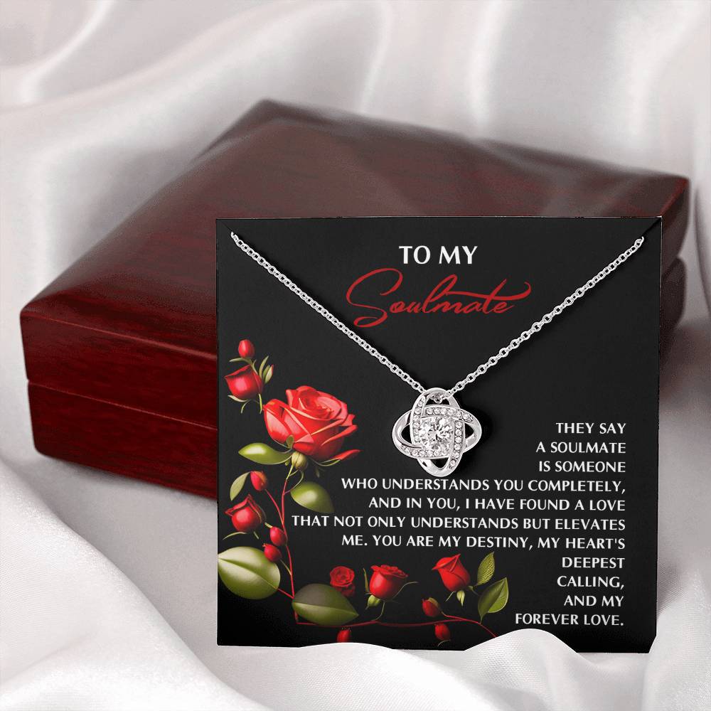 To My Soulmate Jewelry Gift - Love Knot Forever Necklace -Deepest Calling