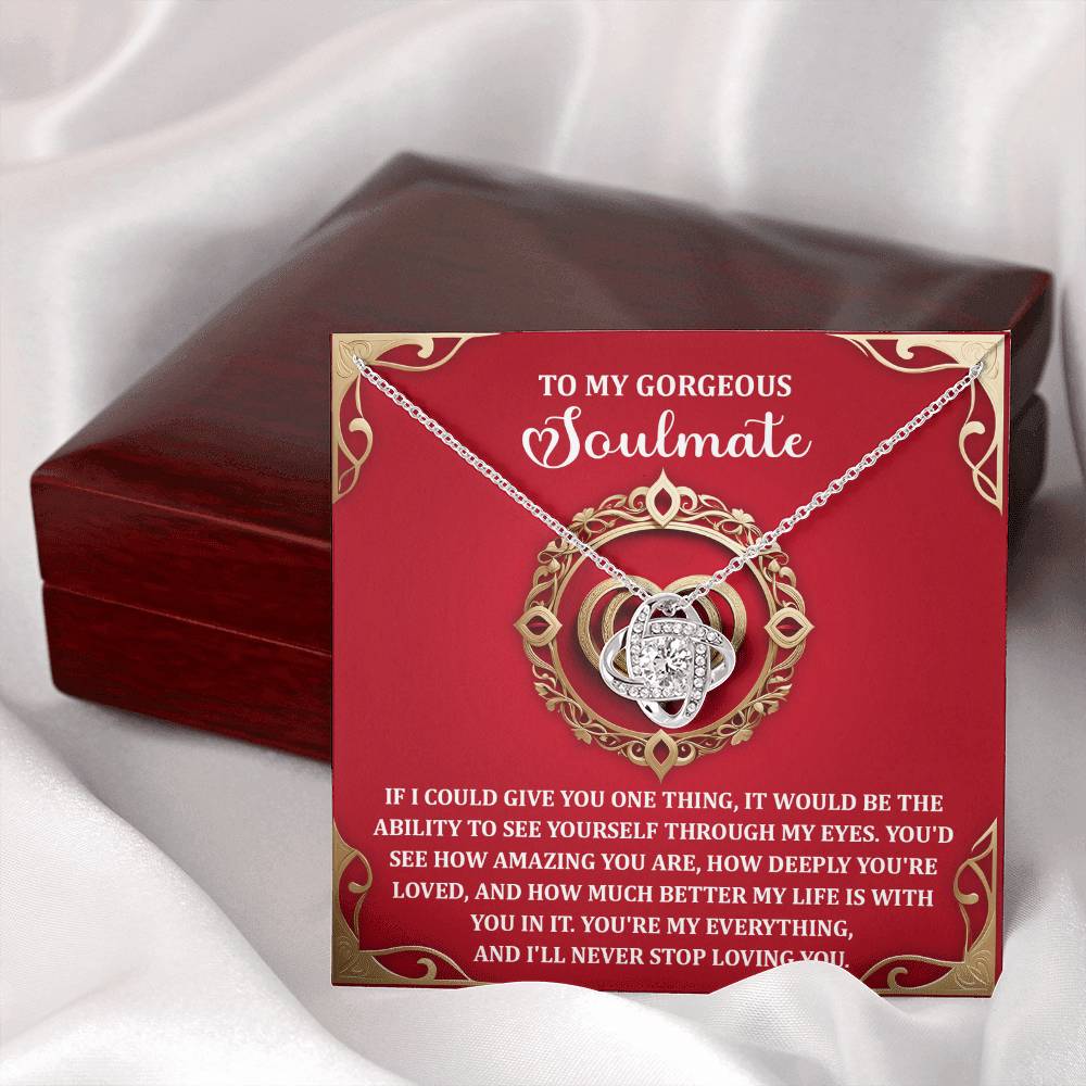 To My Soulmate Jewelry Gift - Love Knot Forever Necklace - Through My Eyes