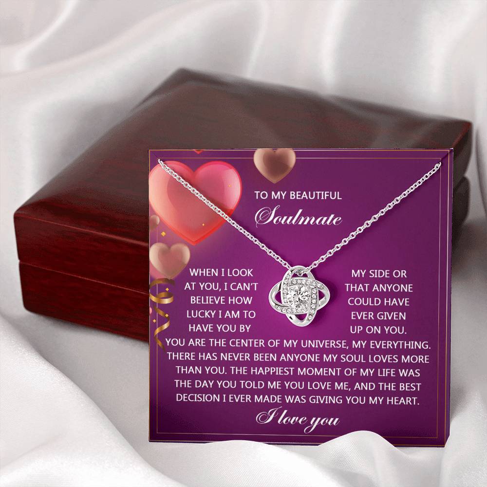 To My Soulmate Jewelry Gift - Love Knot Forever Necklace - My Soul