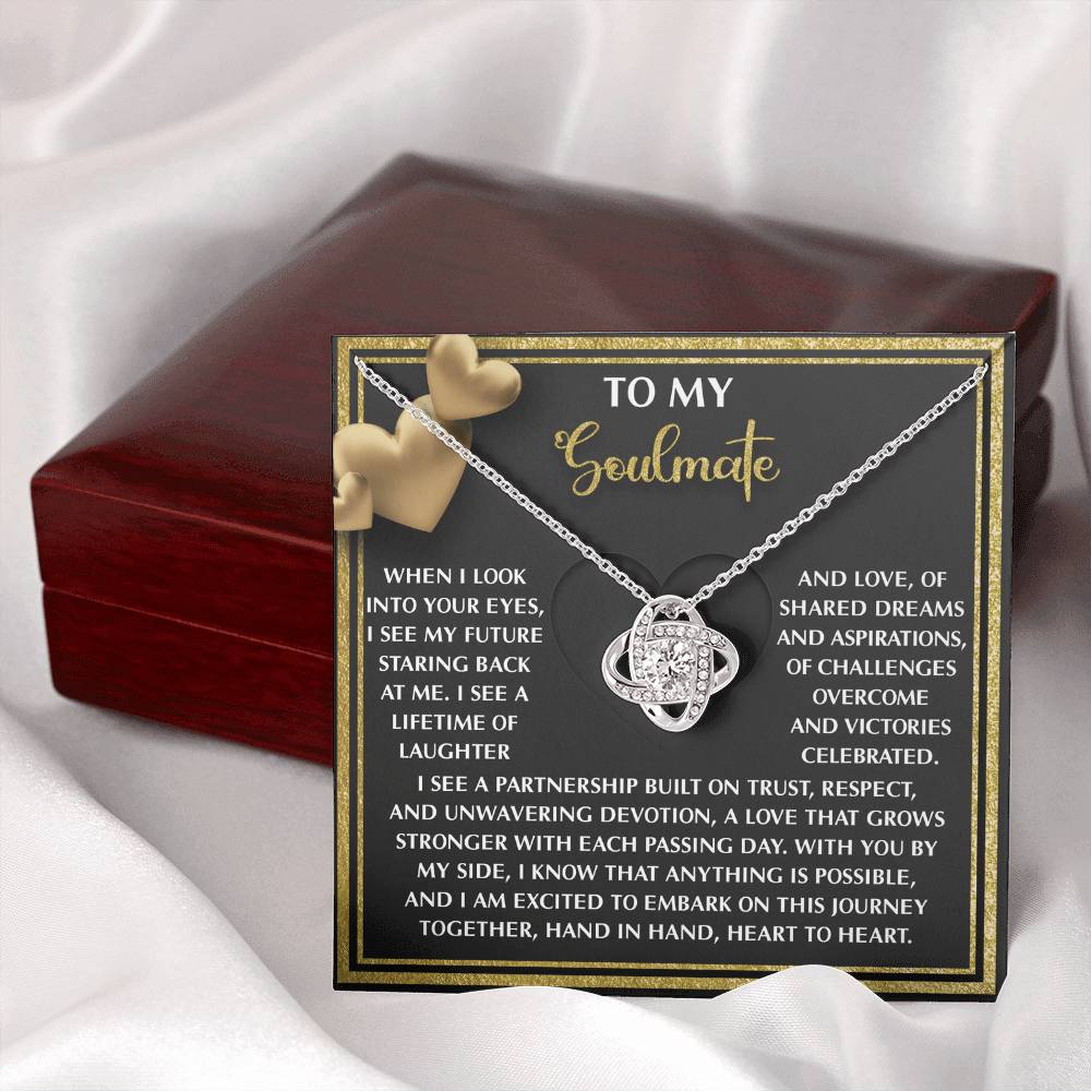 To My Soulmate Jewelry Gift - Love Knot Forever Necklace - Heart To Heart