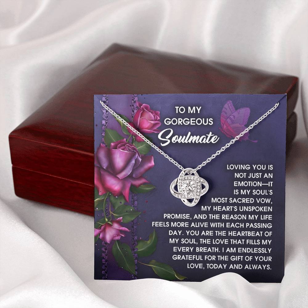 To My Soulmate Jewelry Gift - Love Knot Forever Necklace - Unspoken Promise