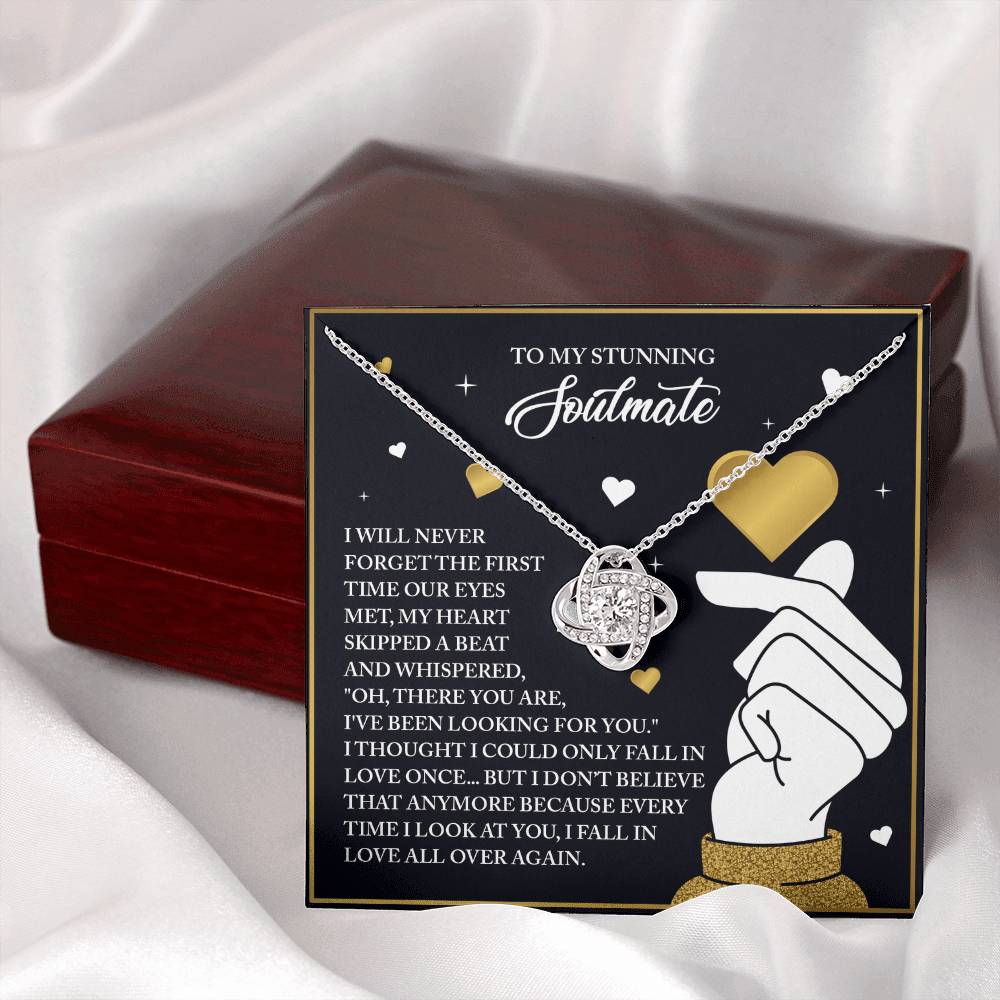 To My Soulmate Jewelry Gift - Love Knot Forever Necklace - Look At You