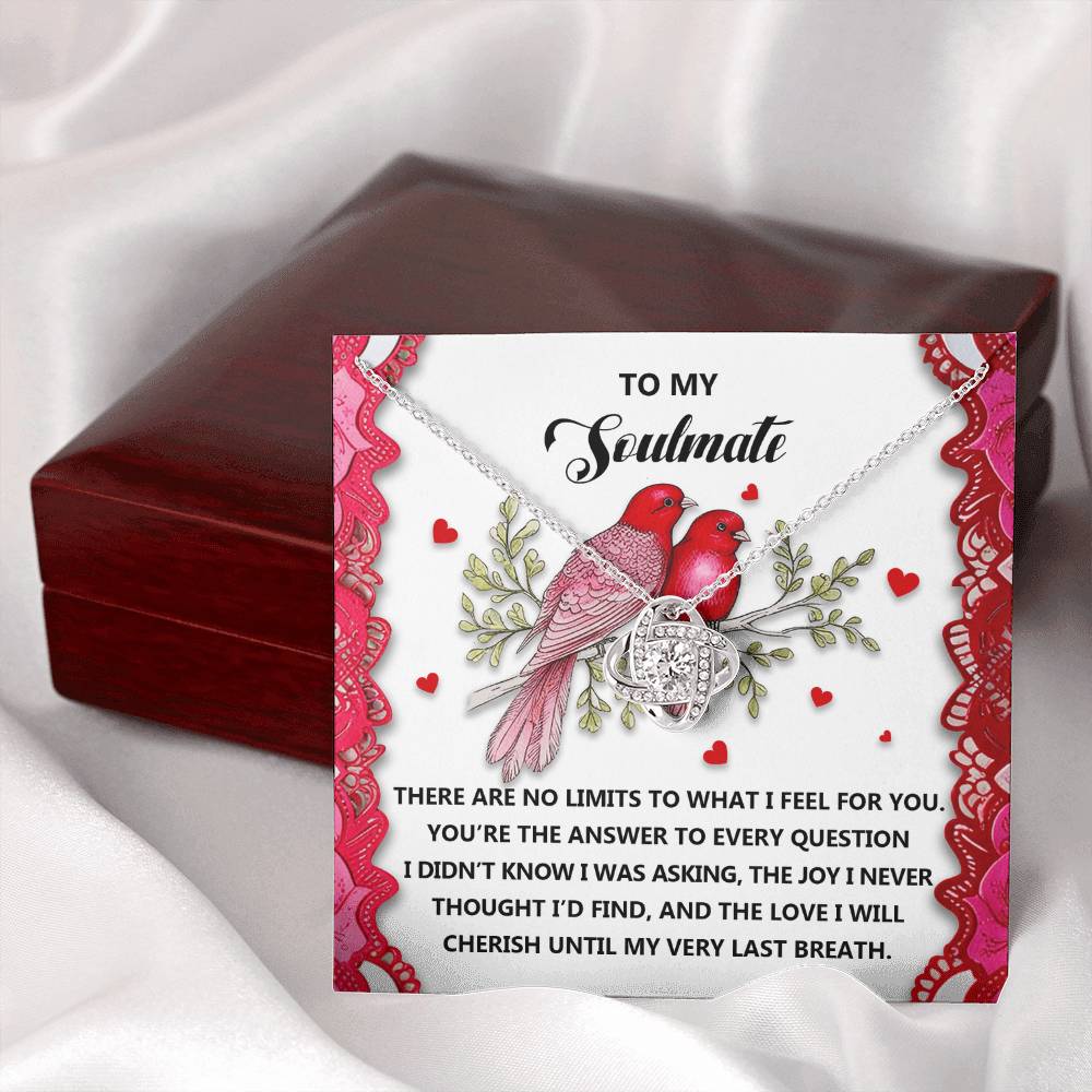 To My Soulmate Jewelry Gift - Love Knot Forever Necklace with Heartfelt Message Card From You - Feel For You