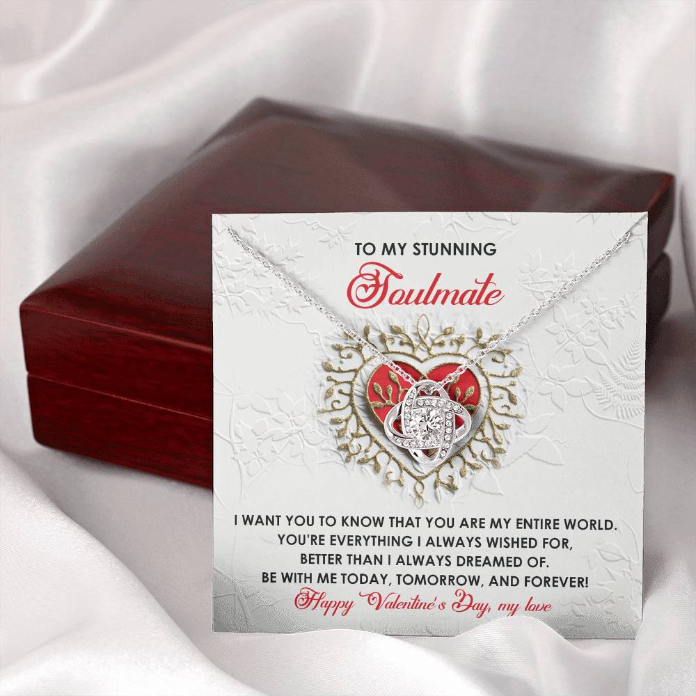To My Soulmate Jewelry Gift - Love Knot Forever Necklace - Be With Me