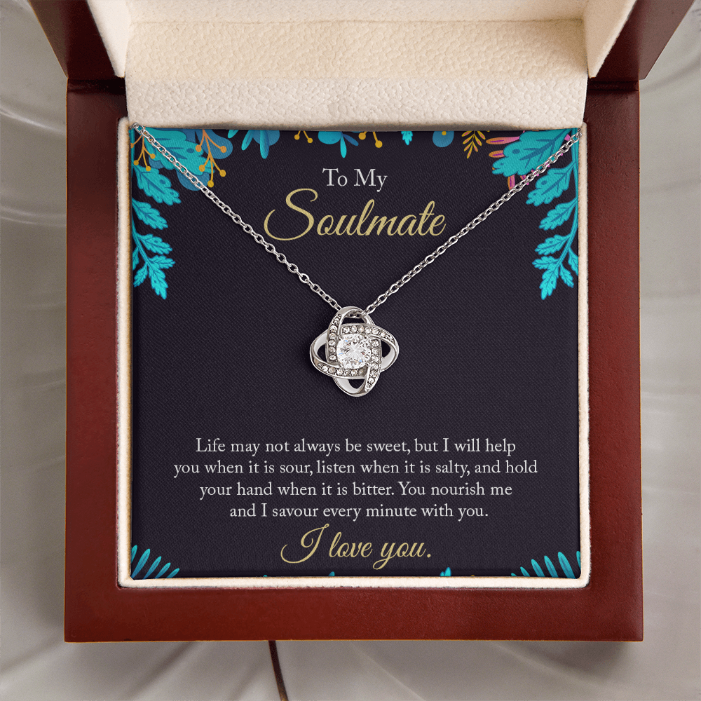 To My Soulmate- Hold Your Hand - Eternal Love Knot Necklace - Price Includes Shipping