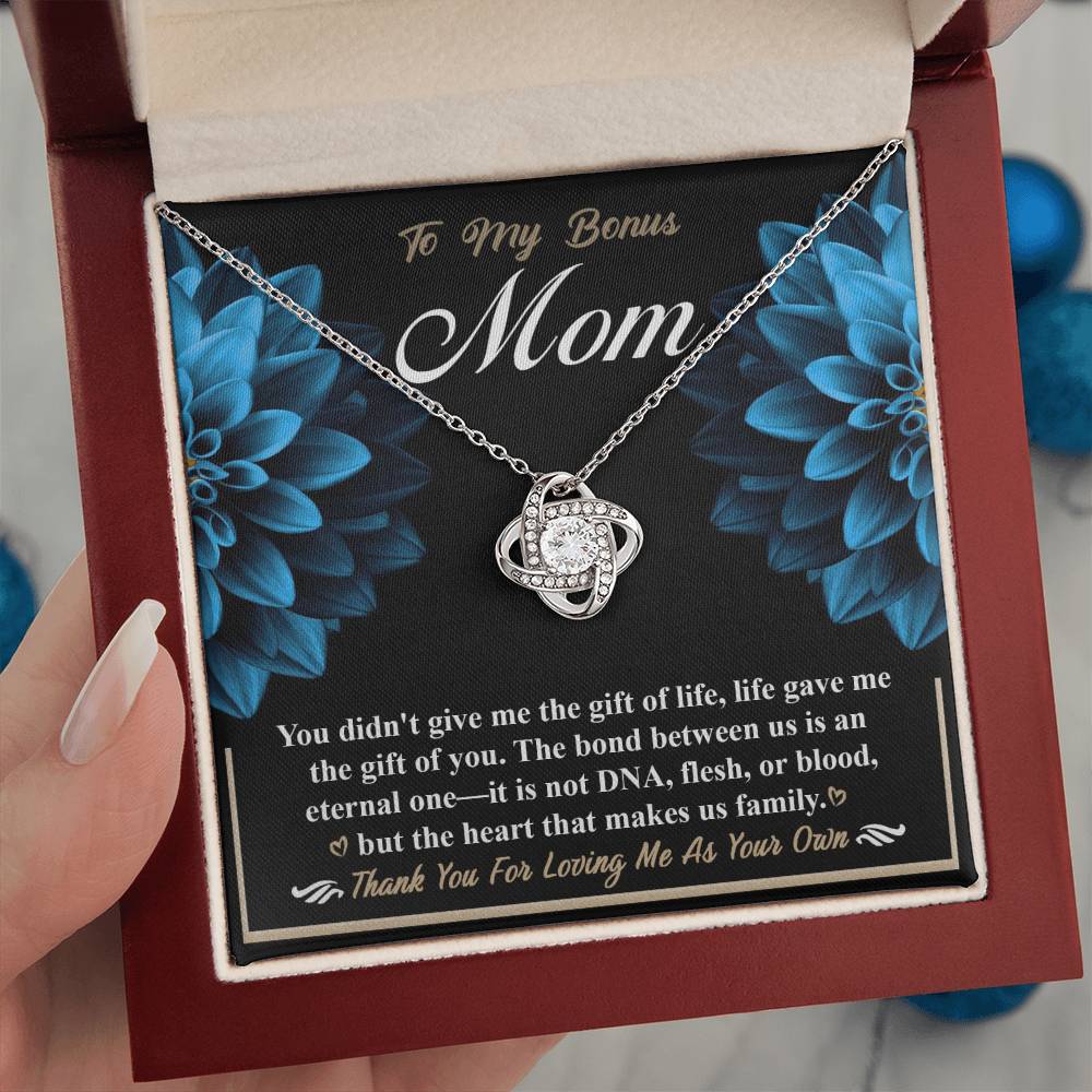 Bonus Mom Gift - Love Knot Necklace - Life Gave Me The Gift Of You