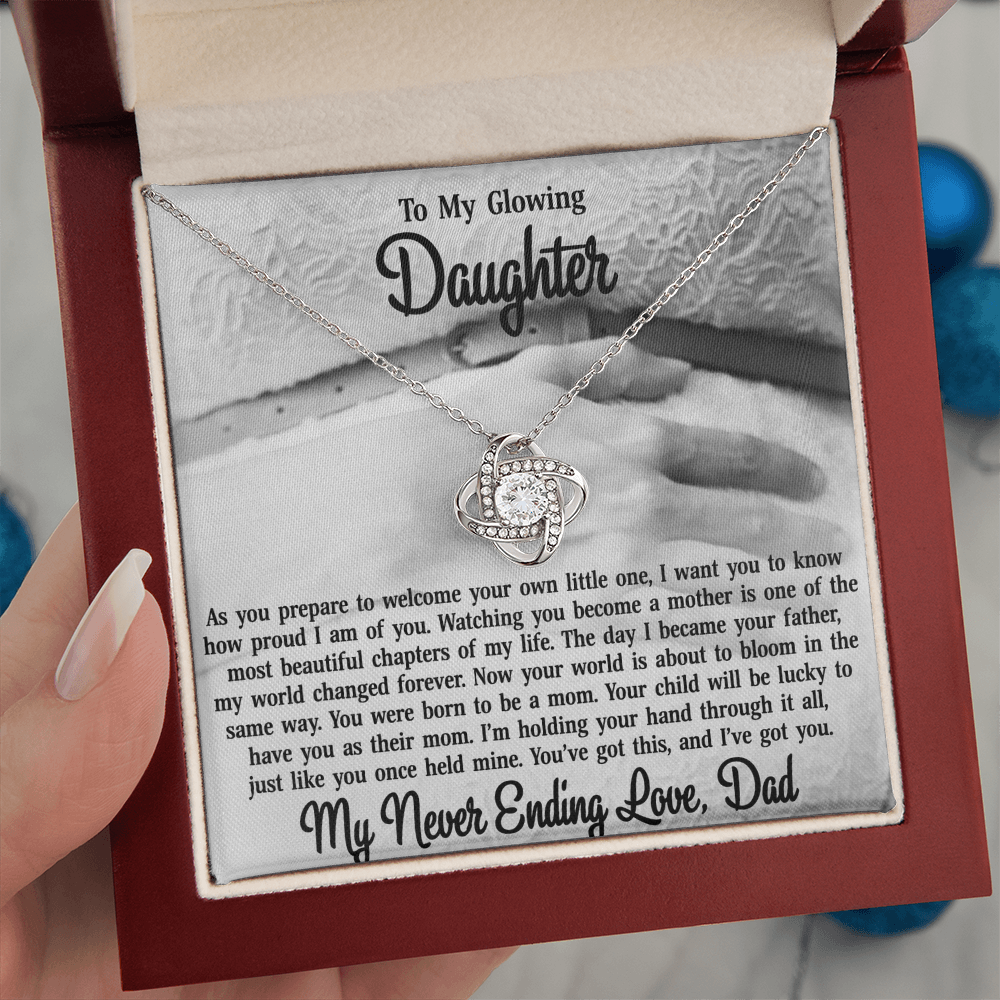 To My Daughter From Dad - Love Knot Necklace-You Were Born To Be A Mom