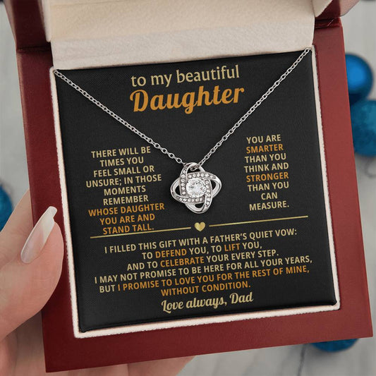 To My Daughter - You Are Smarter Than You Think - Eternal Love Knot Necklace - Luxury Gift Box with LED - Price Includes Free Shipping