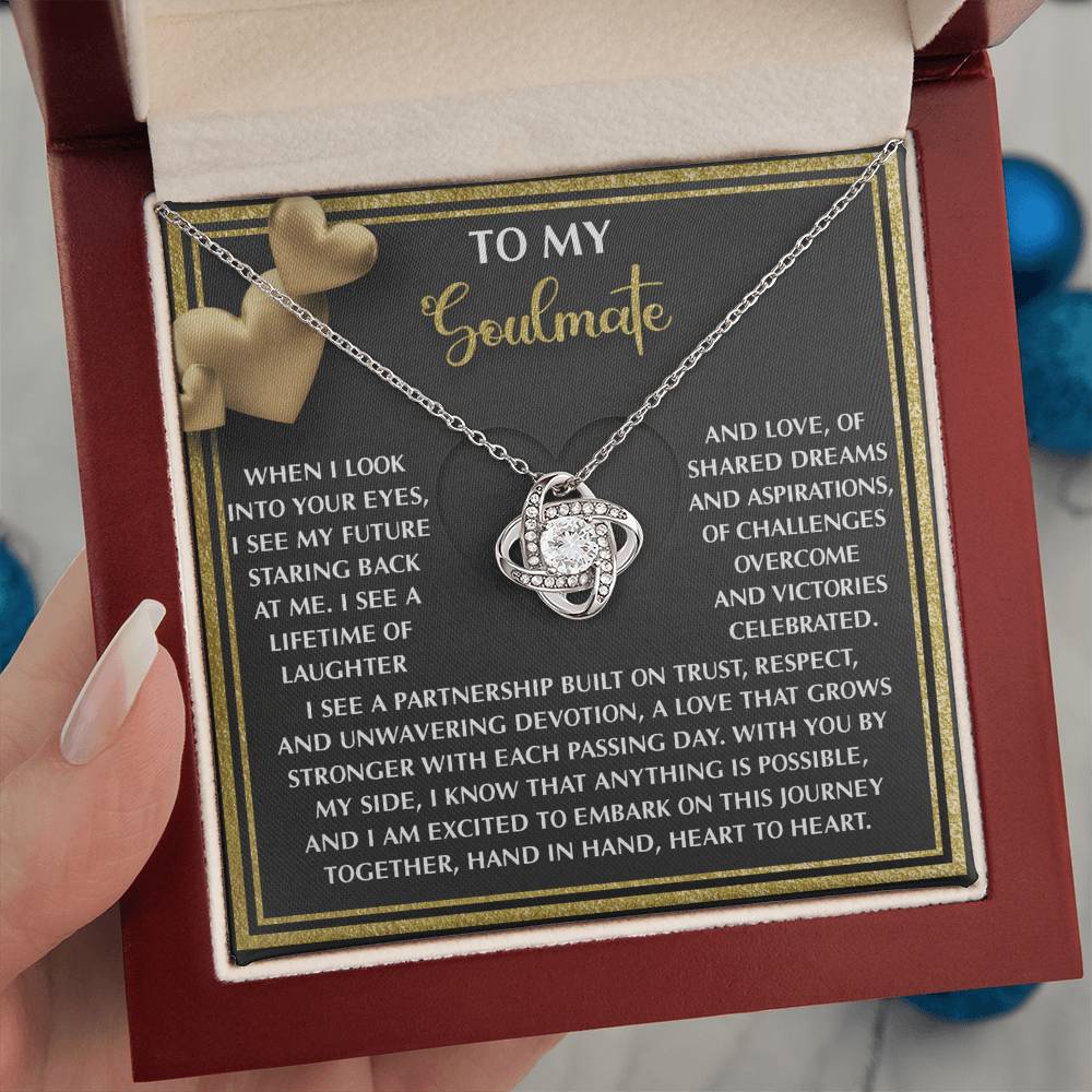 To My Soulmate Jewelry Gift - Love Knot Forever Necklace - Heart To Heart