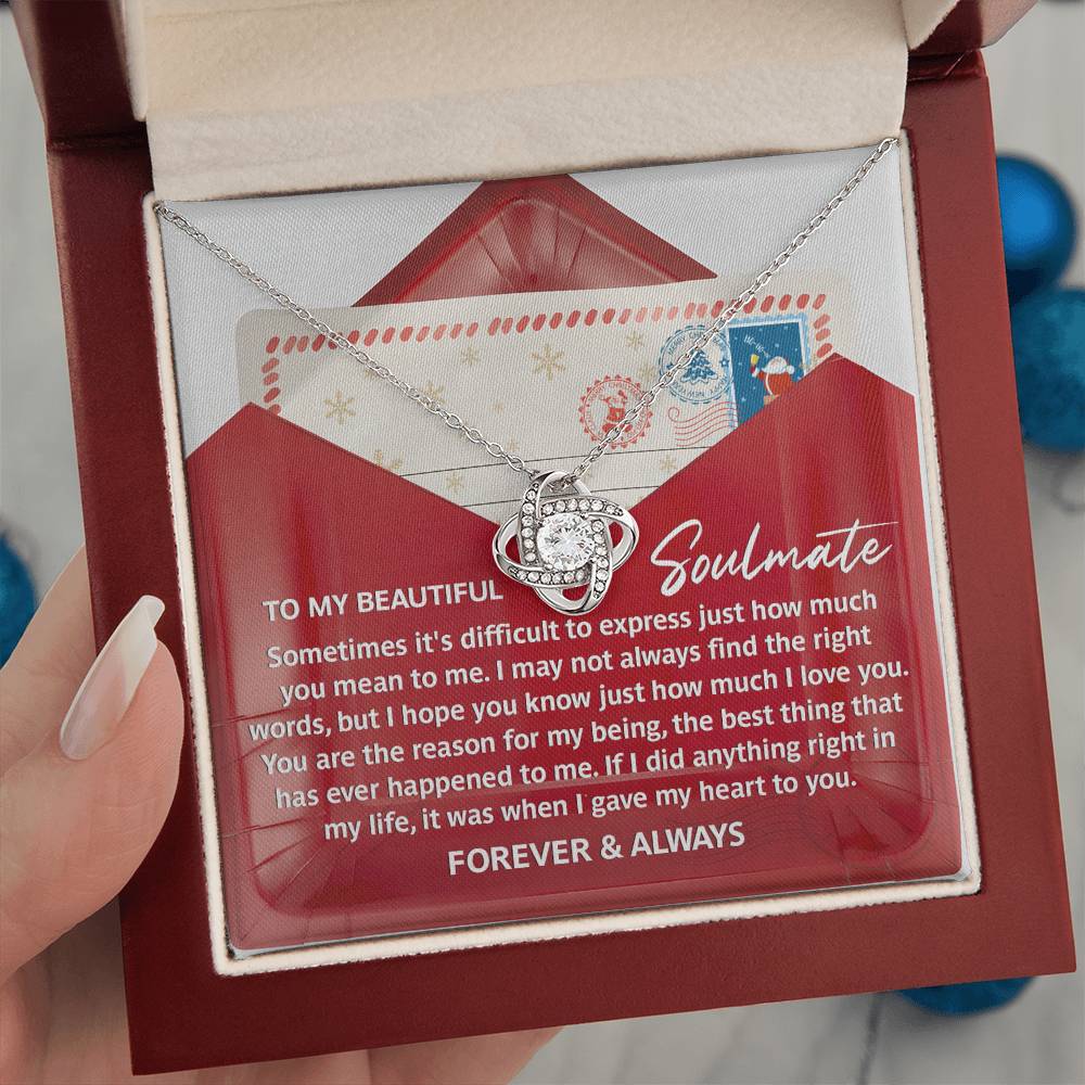 Soulmate Jewelry Gift - Love Knot Necklace - Find The Right Words