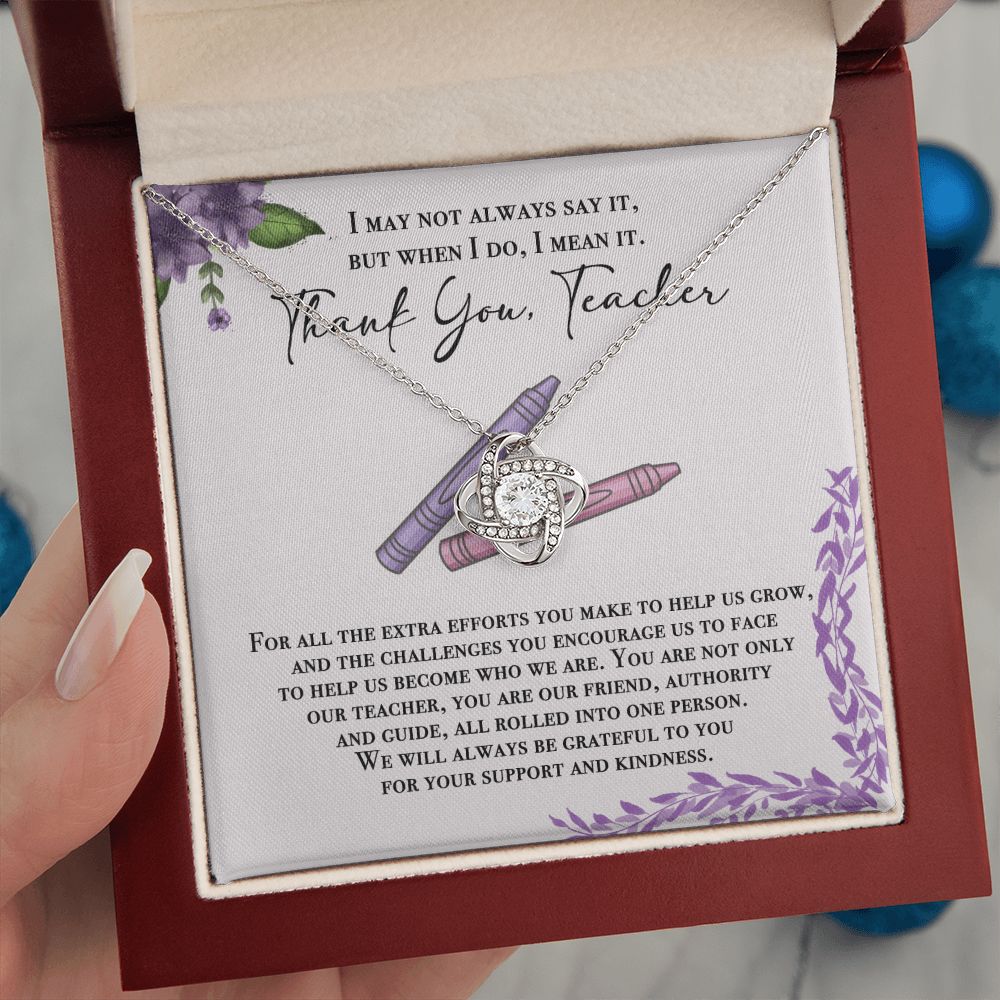 Teacher Gifts - Necklace - Thank You Teacher