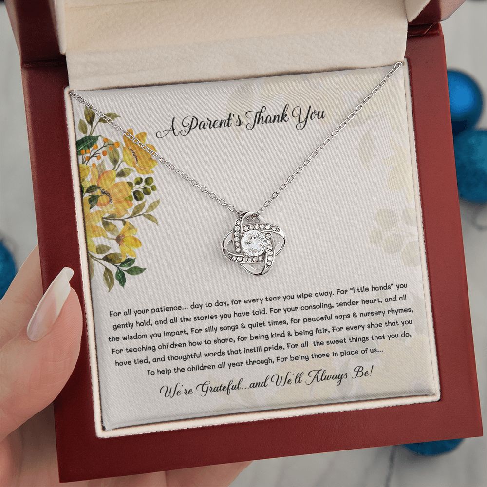 Teacher Appreciation Gifts - Necklace - A Parents Thank You