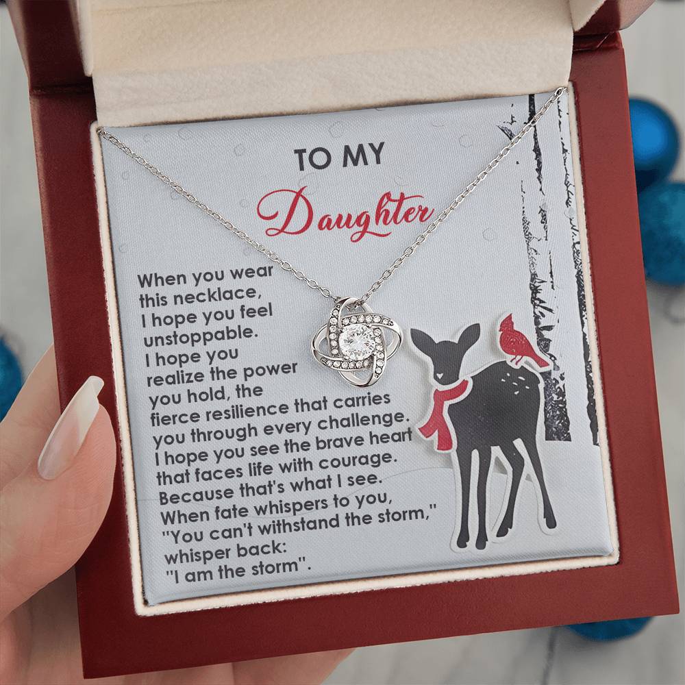 Daughter Jewelry Gift - Love Knot Necklace - Every Challenge