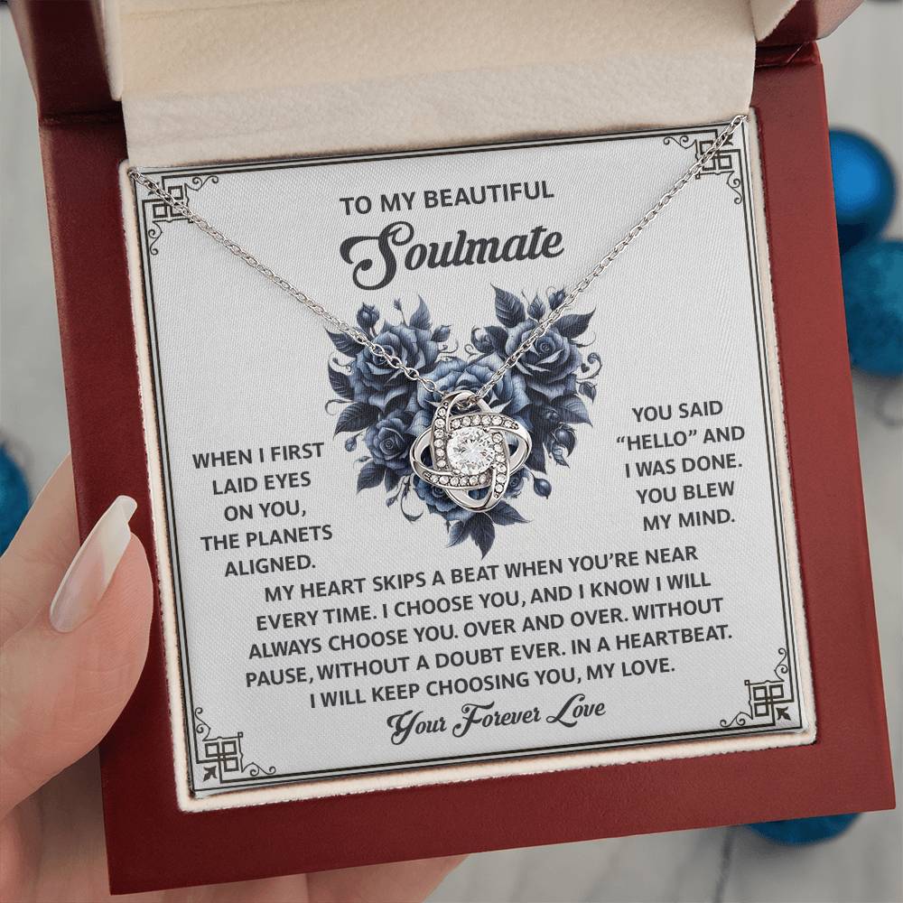 To My Soulmate Jewelry Gift - Love Knot Forever Necklace - Skips A Beat