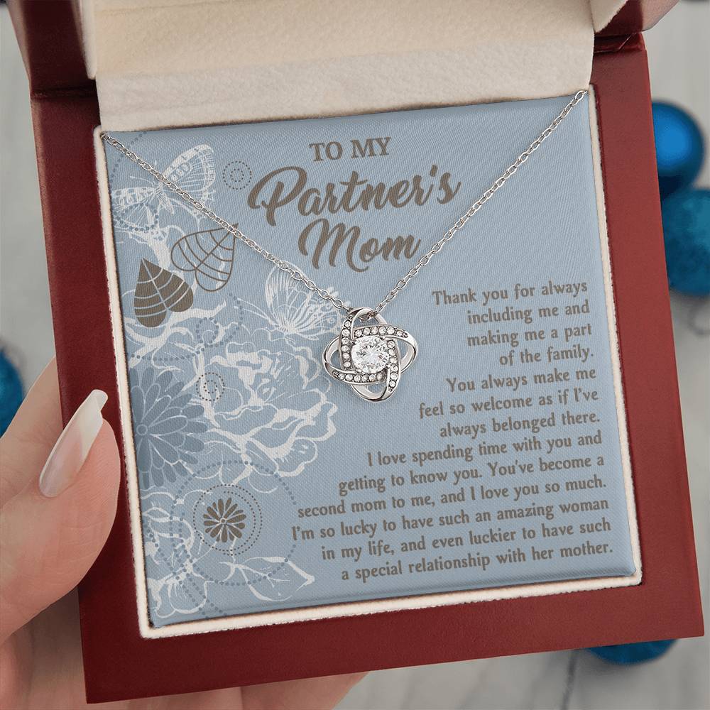 Partners Mom Gift - Part Of Family - Love Knot  Necklace