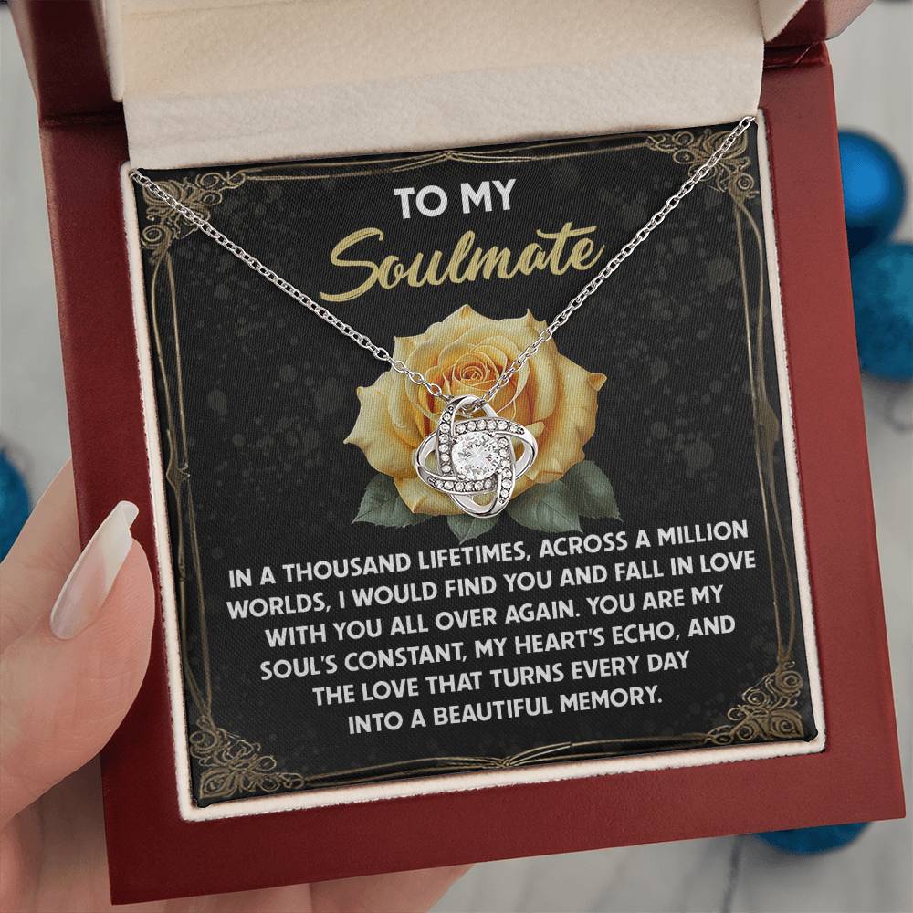 To My Soulmate Jewelry Gift - Love Knot Forever Necklace - Beautiful Memory