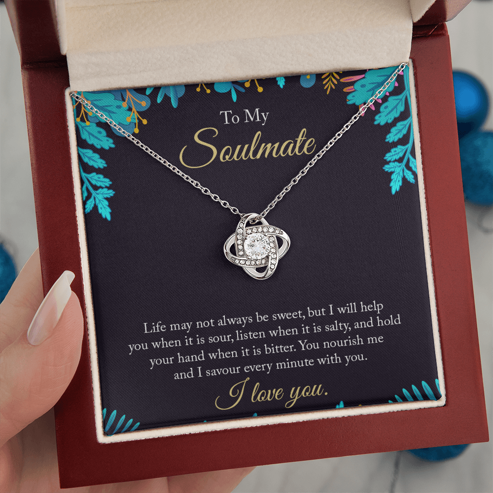 To My Soulmate- Hold Your Hand - Eternal Love Knot Necklace - Price Includes Shipping