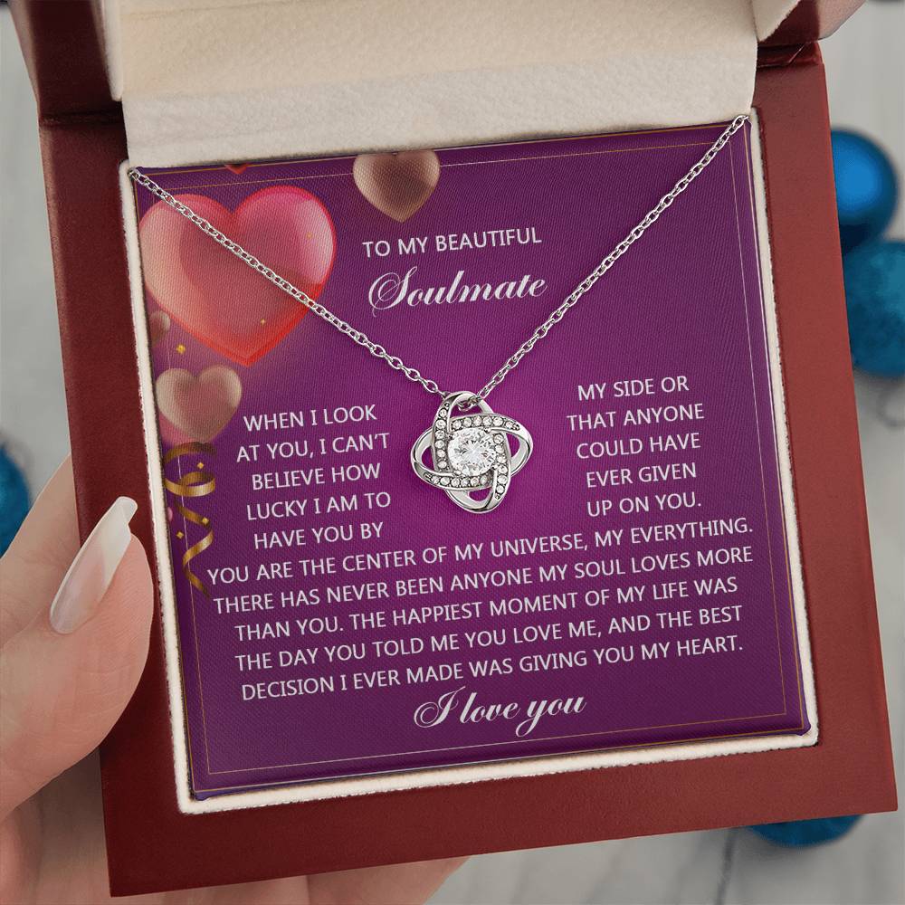 To My Soulmate Jewelry Gift - Love Knot Forever Necklace - My Soul