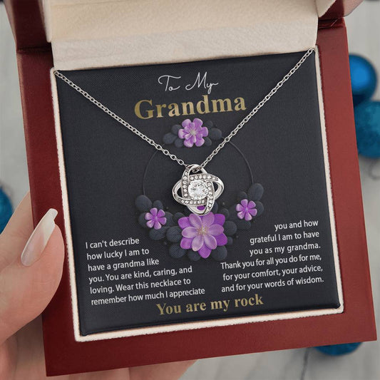 Grandma Gift - Love Knot Necklace - Words Of Wisdom