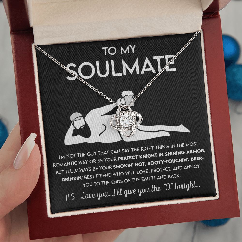 To My Soulmate - Not Perfect Knight - Love Knot Necklace