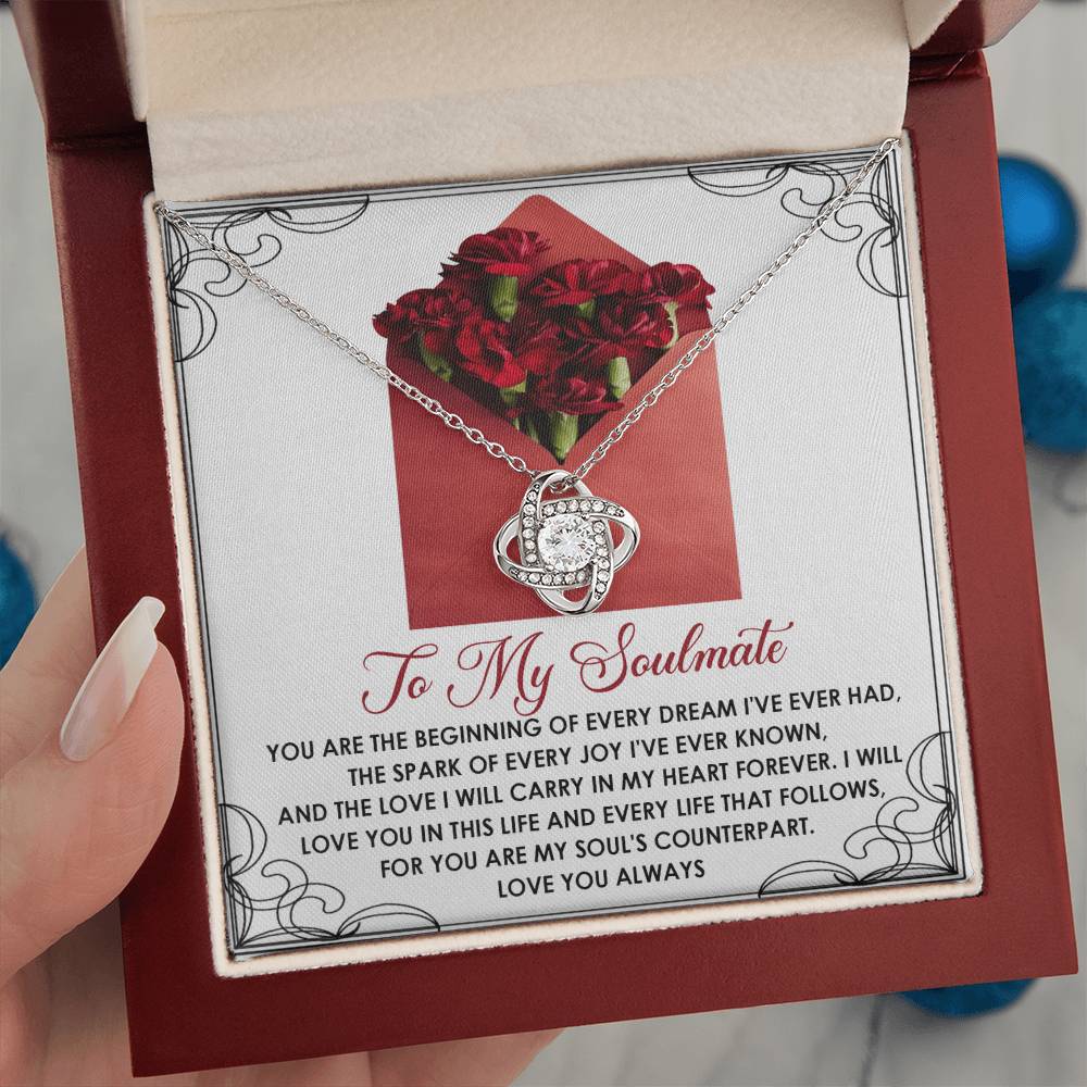 To My Soulmate Jewelry Gift - Love Knot Forever Necklace - My Heart Forever