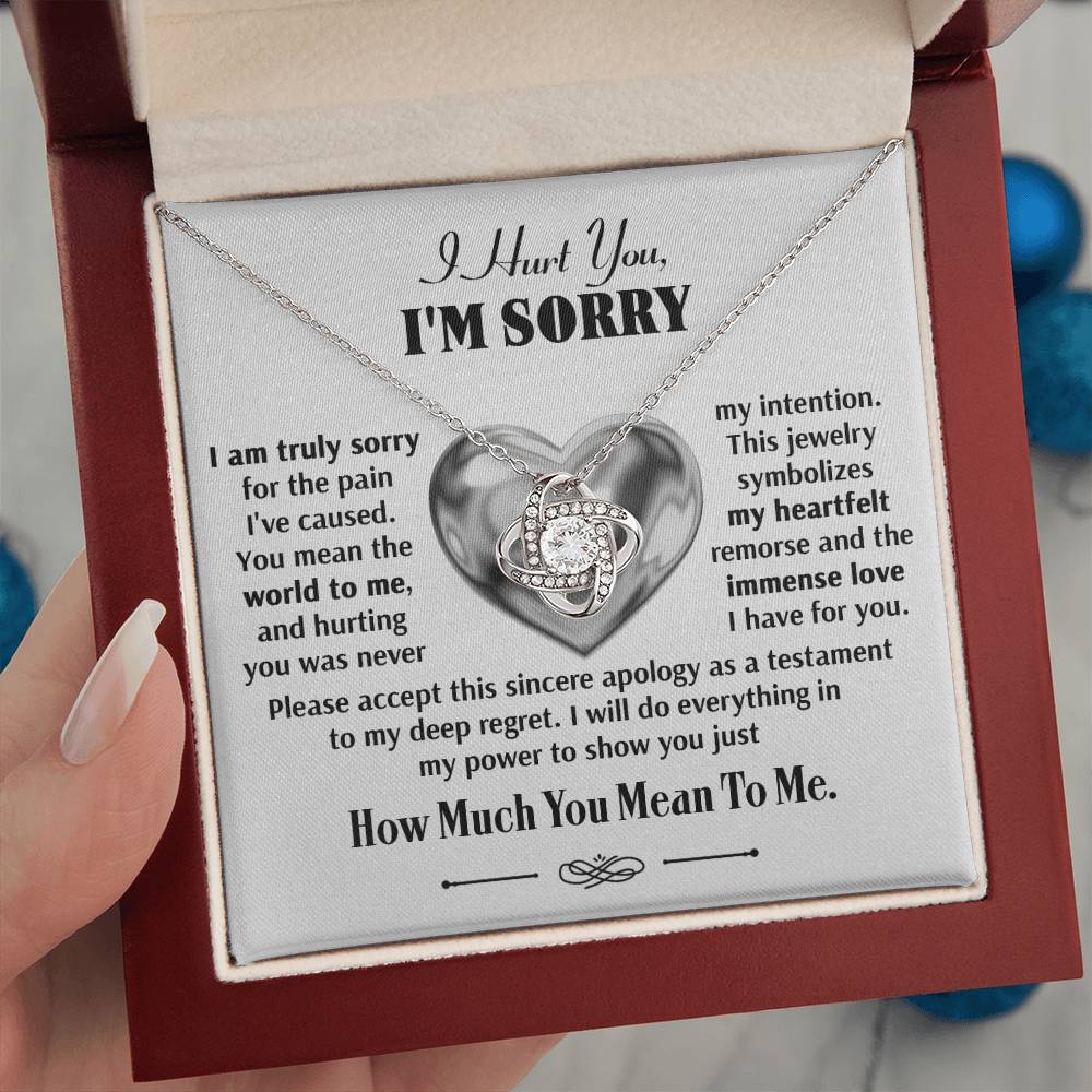 Apology Jewelry Gift - Love Knot Necklace - Sincere Apology