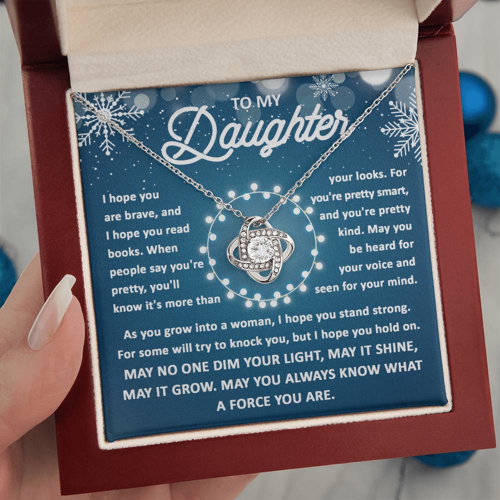 Daughter Jewelry Gift - Love Knot Necklace - May You Always Know