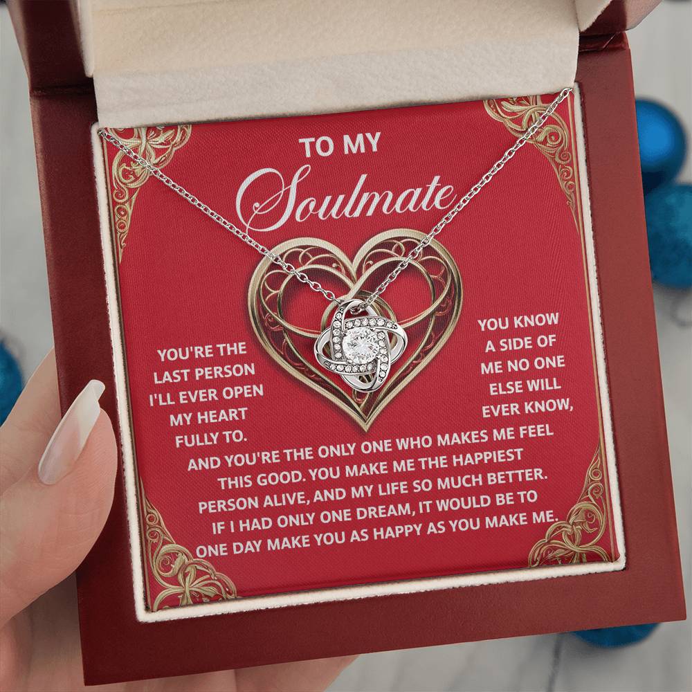 To My Soulmate Jewelry Gift - The Only One - Love Knot Necklace
