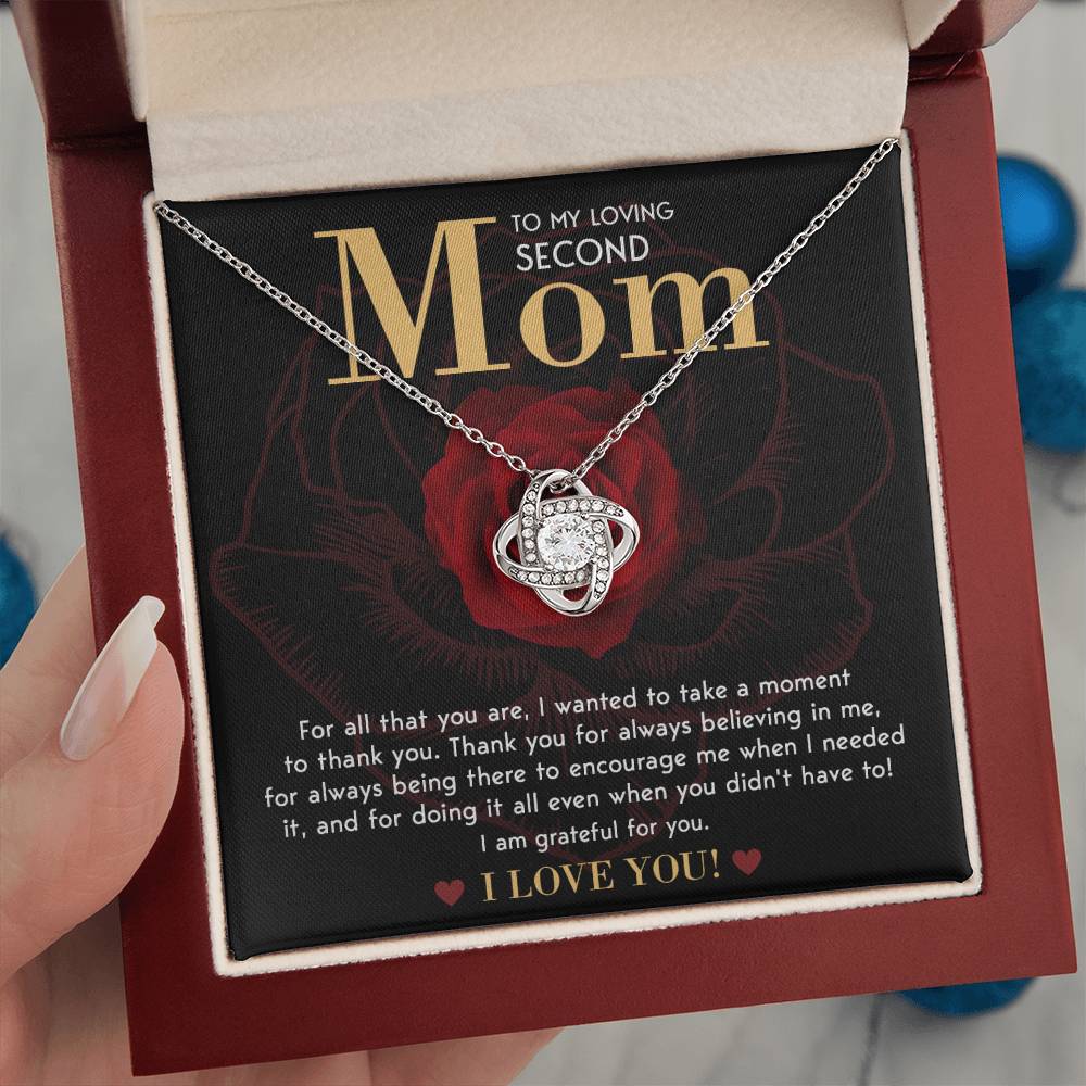 Second Mom Elegant Love Knot Necklace- I'm Grateful For You