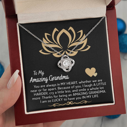 Grandma Gift - Love Knot Necklace - Always In My Heart