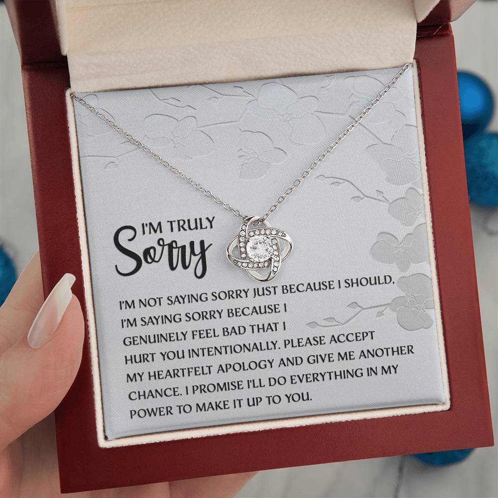 Apology Jewelry Gift - Love Knot Necklace - Feel Bad