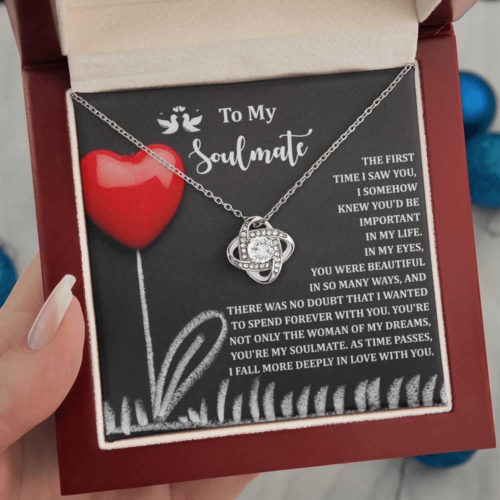 To My Soulmate Jewelry Gift - Love Knot Forever Necklace - Forever With You