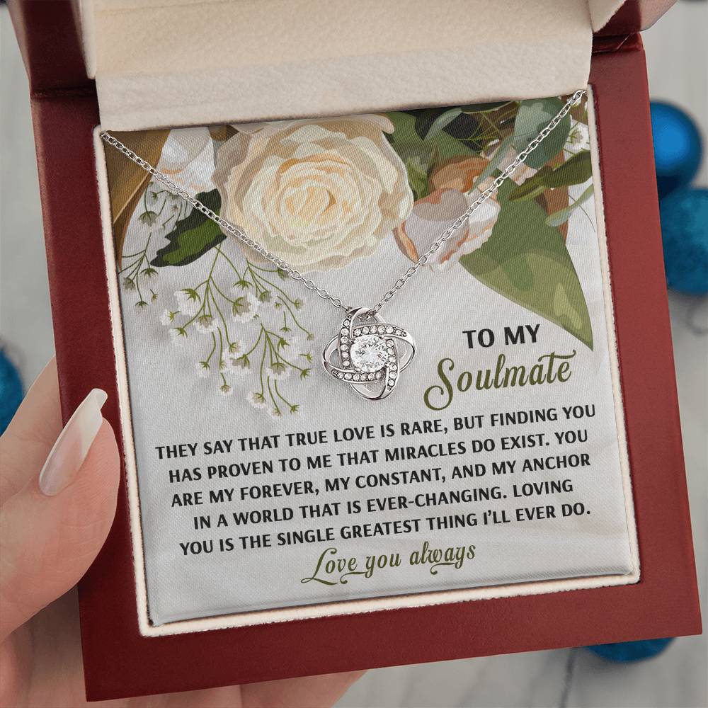 To My Soulmate Jewelry Gift - Love Knot Forever Necklace - Greatest Thing