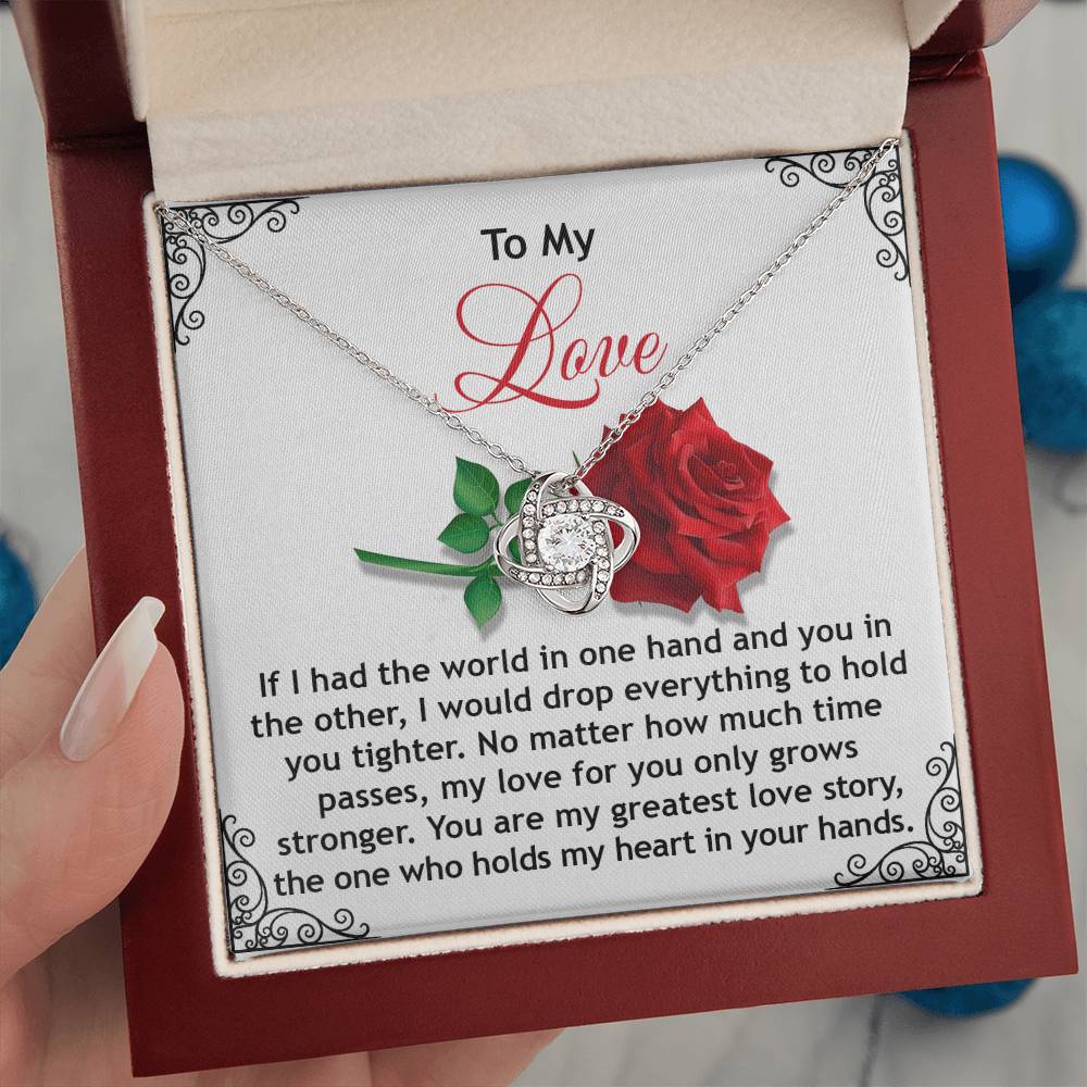 To My Soulmate My Love Jewelry Gift - Love Knot Forever Necklace - In Your Hands